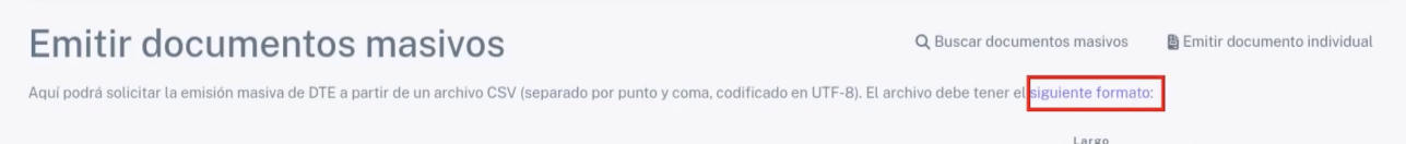 Opción para descargar archivo CSV