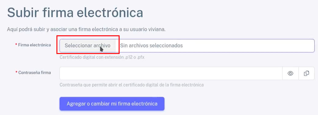 Botón Seleccionar archivo