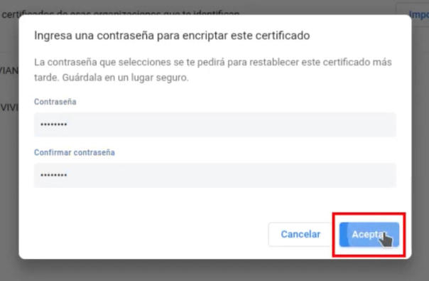 Menú de Google Chrome