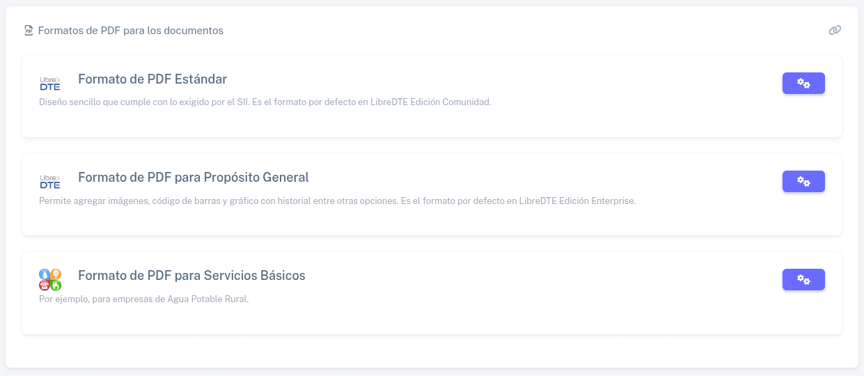 Formatos de PDF para los documentos