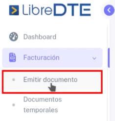 Opción Emitir documentos en Facturación