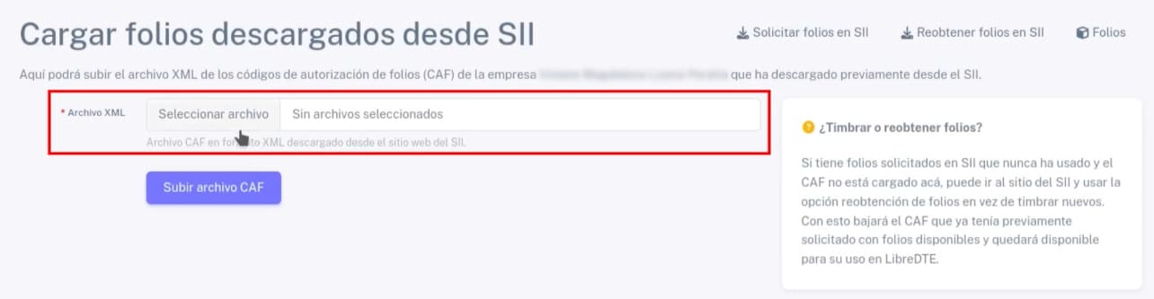 Ventana para cargar archivo XML
