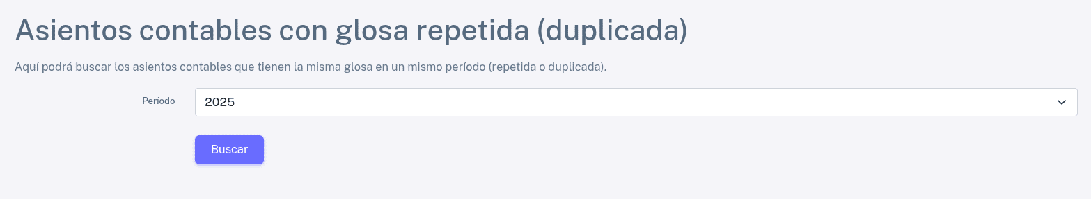 Asiento con glosa repetida