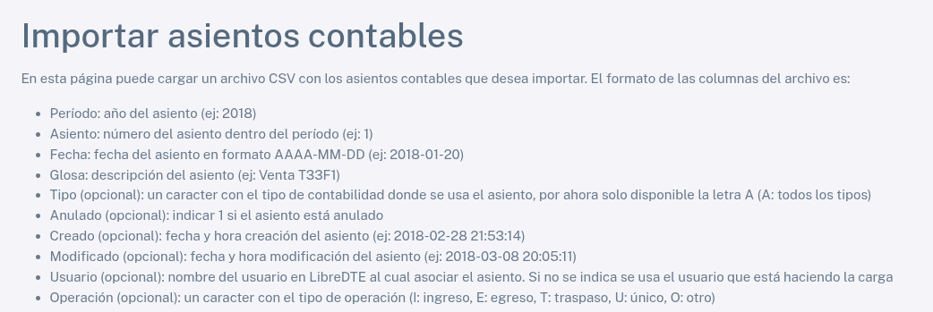 Importar asientos 1