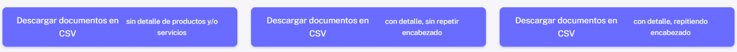 CSV con documentos emitidos
