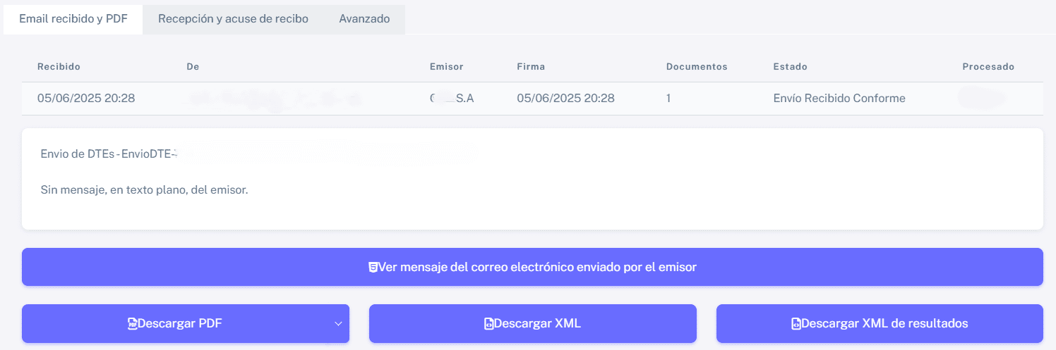 Página de documento de intercambio
