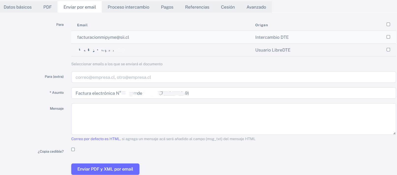 Enviar por email