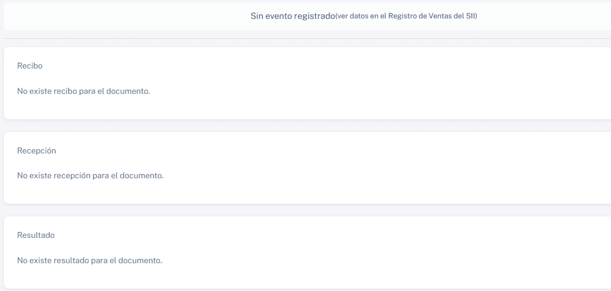 Sin evento registrado