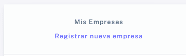 Registro de nueva empresa