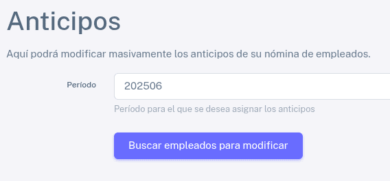 Asignar anticipos