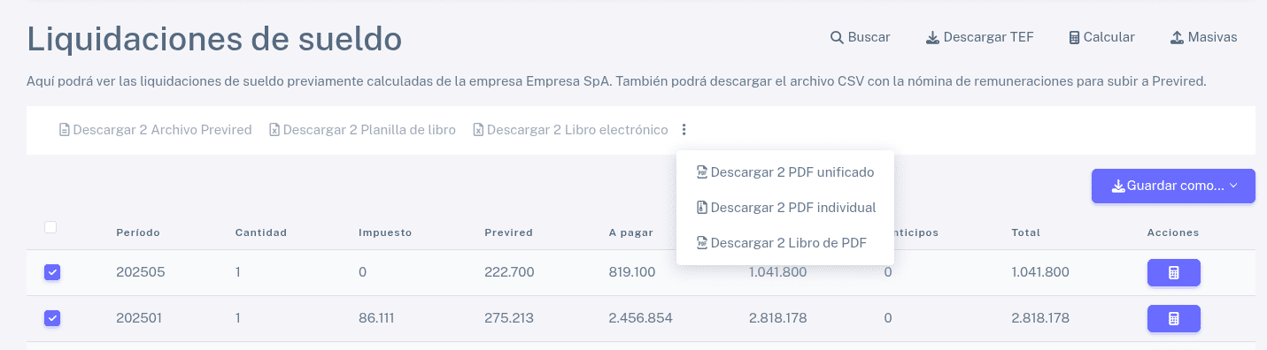 Liquidaciones de sueldo