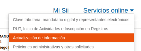 Sección de servicios online