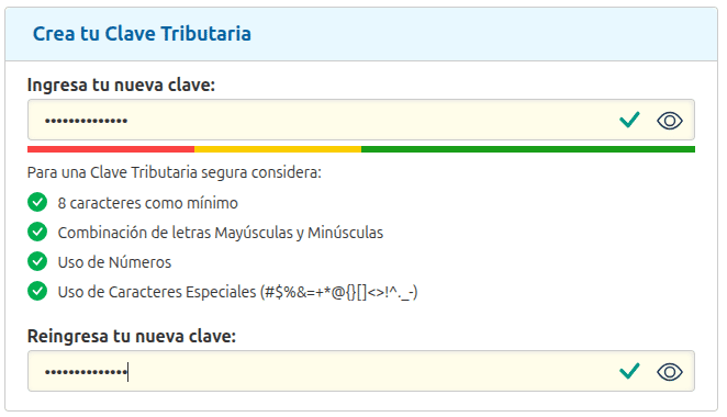 Pagina para del SII cambiar clave