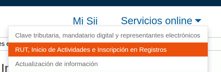 Sección de servicios online