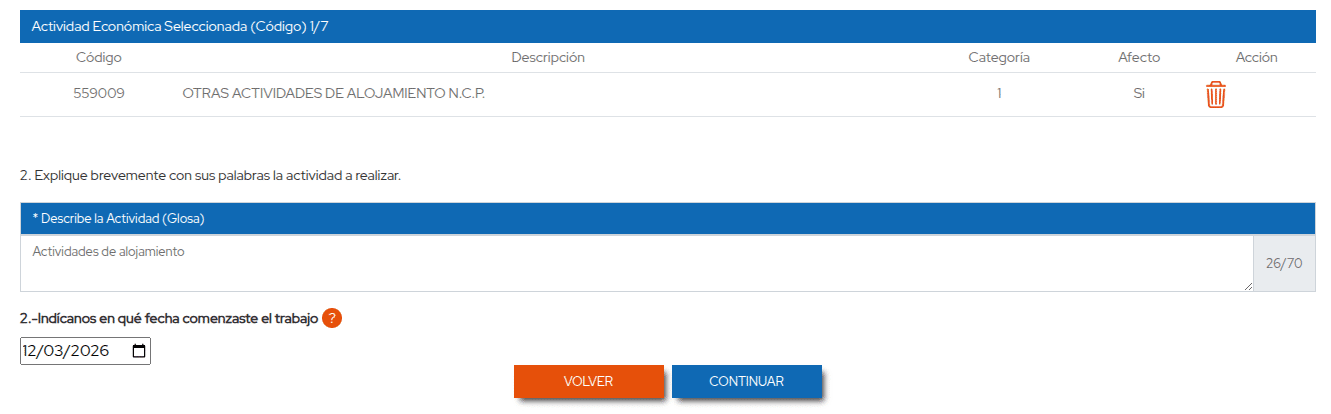 Selecciona las actividades que realizarás 3