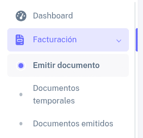 Opción de emitir documento