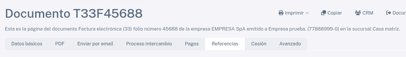Pestaña referencias