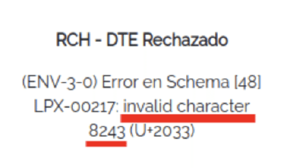DTE rechazado