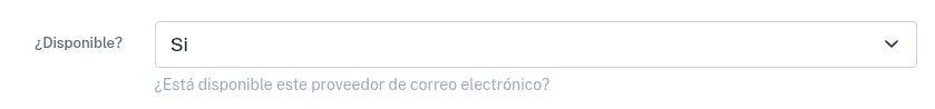 Campo disponible configuración Gmail