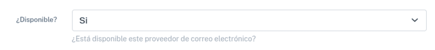 Campo disponible configuración no Gmail