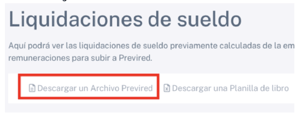 Descargar un Archivo Previred