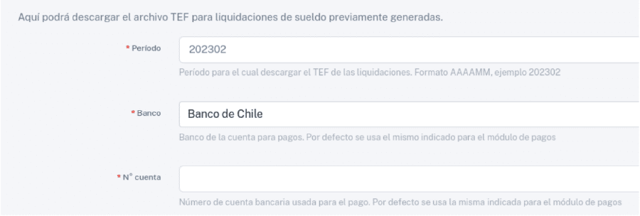 campos solicitados