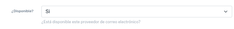 Campo disponible configuración Gmail