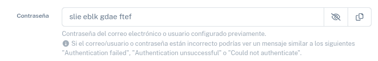 Contraseña de aplicaciones