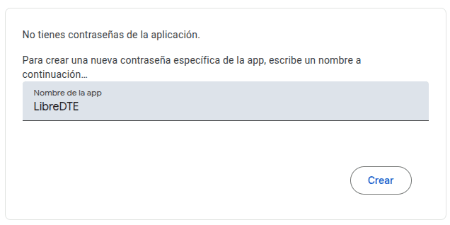 Crear contraseña de aplicaciones