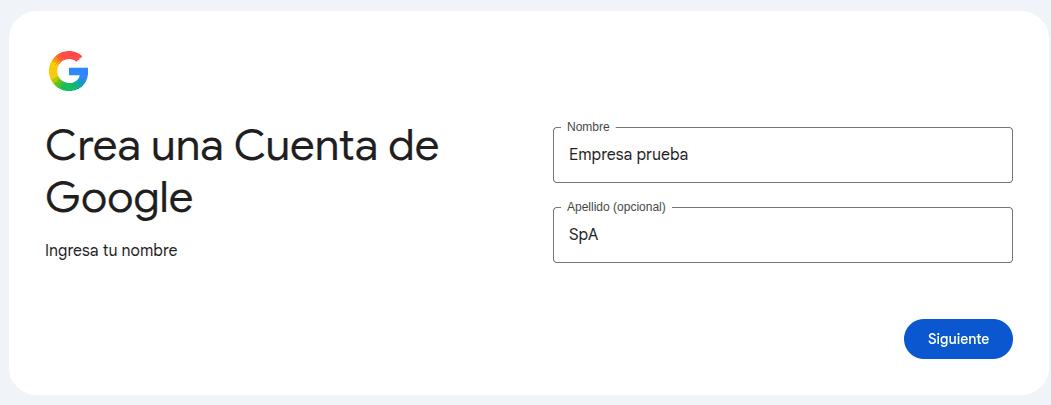 Crear cuenta gmail