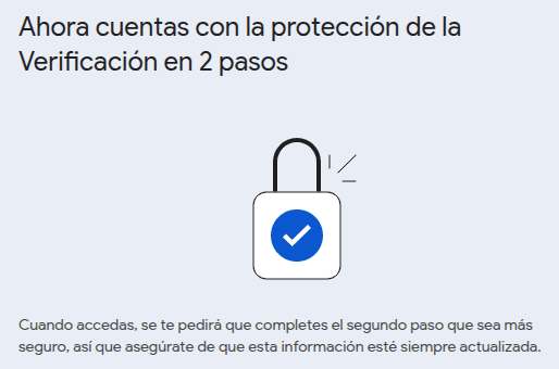Verificación en 2 pasos activa