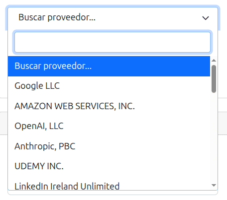 Listado de proveedores
