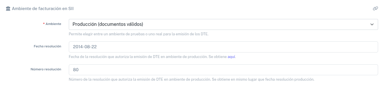 Datos actualizados en LibreDTE