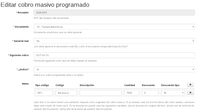 Cobro masivo programado LibreDTE Cobro masivo programado LibreDTE