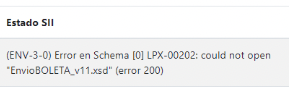 Avisao de Estado SII error en Schema