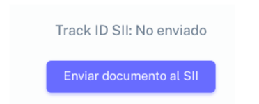 Cuadro de aviso Track ID SII: No enviado